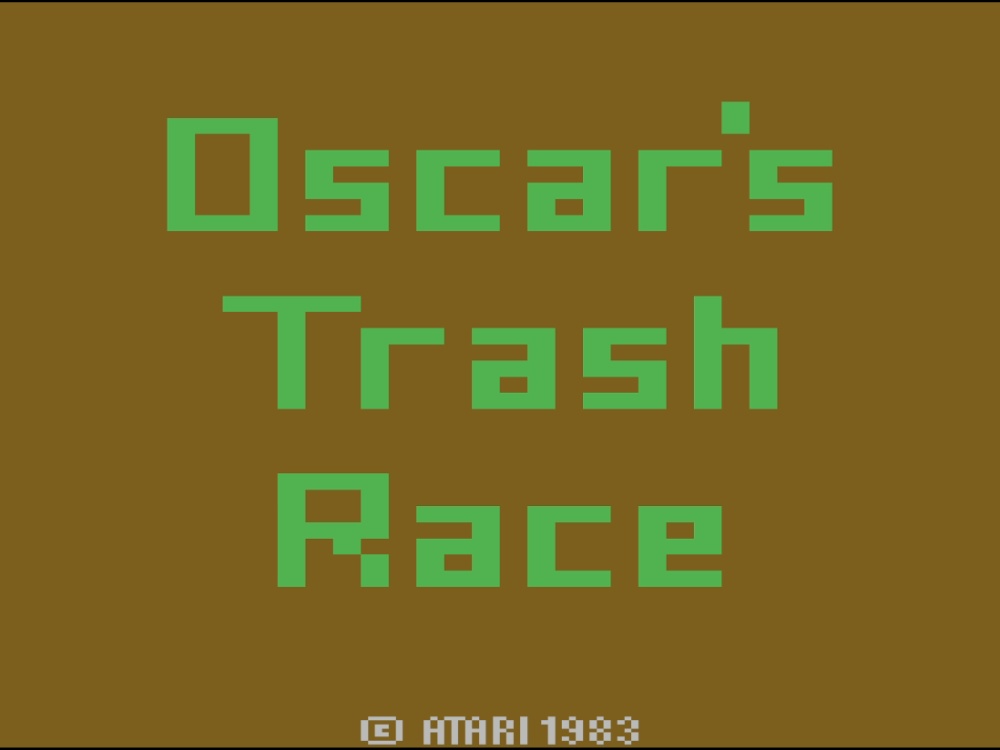 Title Screen of Oscar's Trash Race for Atari 2600